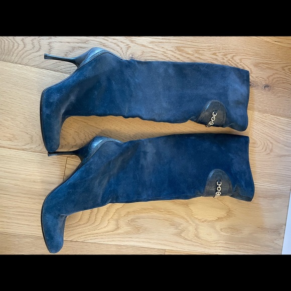 Authentic Gucci Vintage Blue Suede Boots - Picture 2 of 5